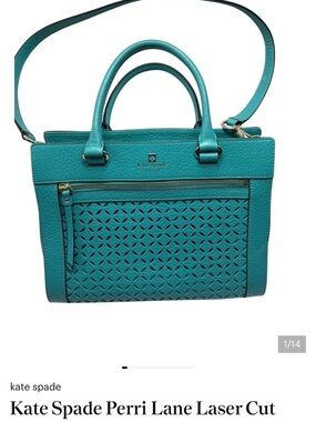 Kate spade Perri Lane Romy Fremont Turqoise Peather purse.